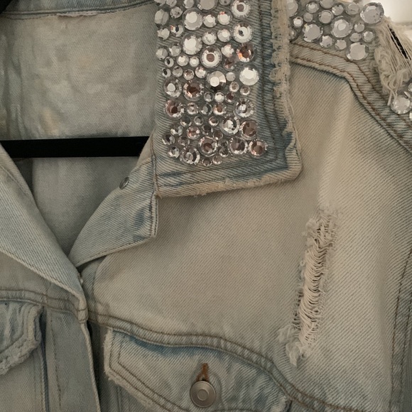 Denim Jeweled Jacket - Picture 3 of 4
